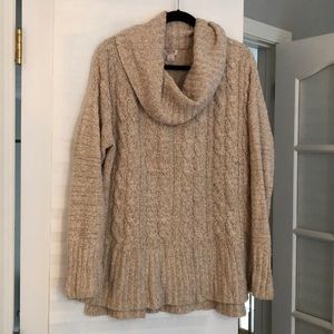 COWL NECK KNIT SWEATER